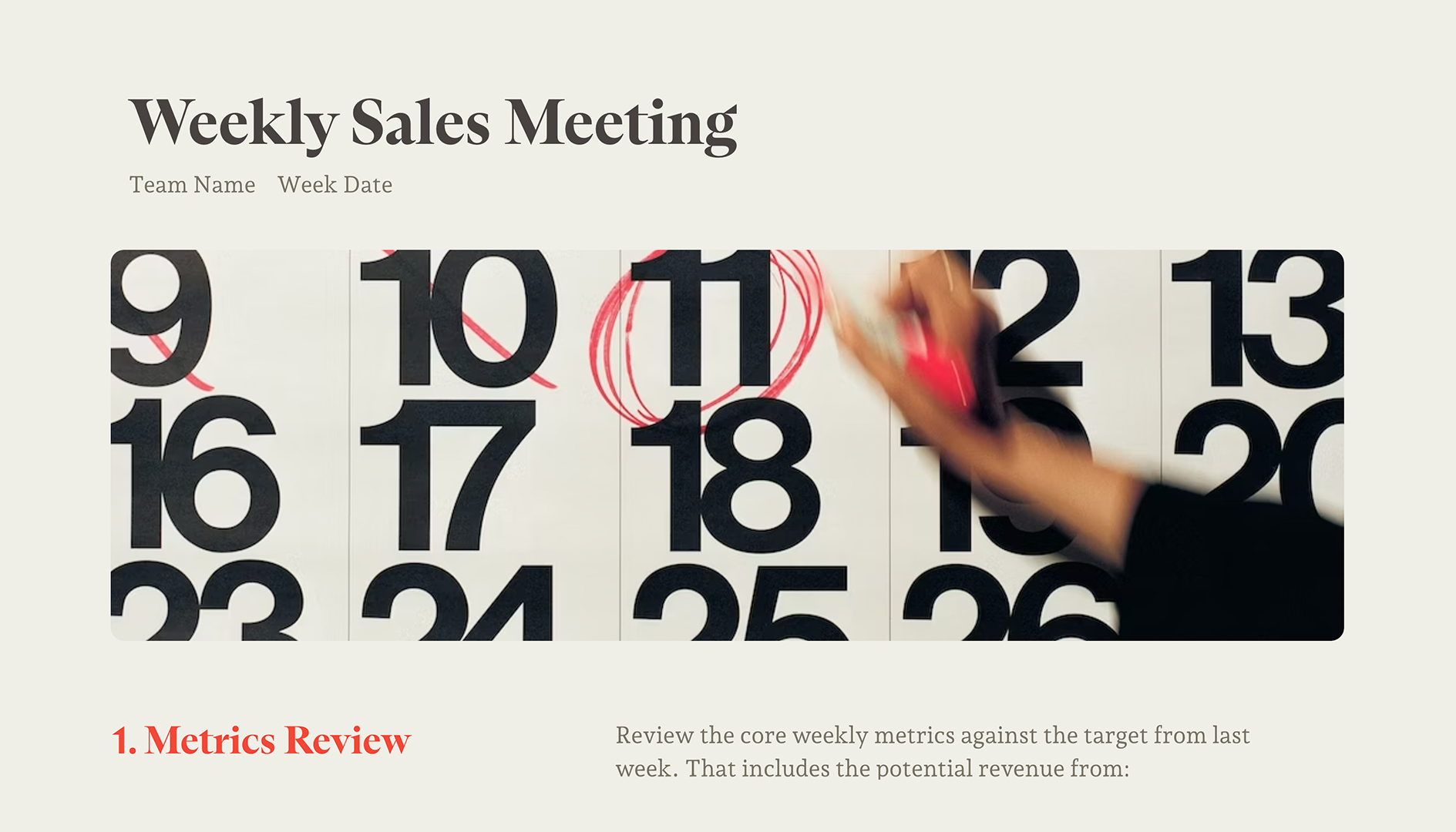 Weekly Sales Meeting - Top
