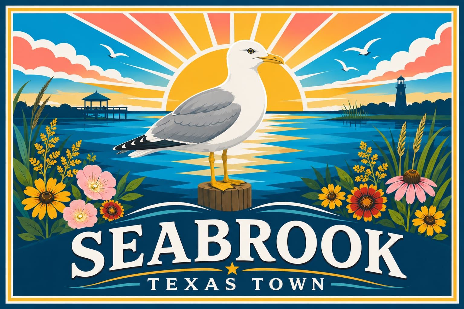 Seabrook Texas Town Sign #6
