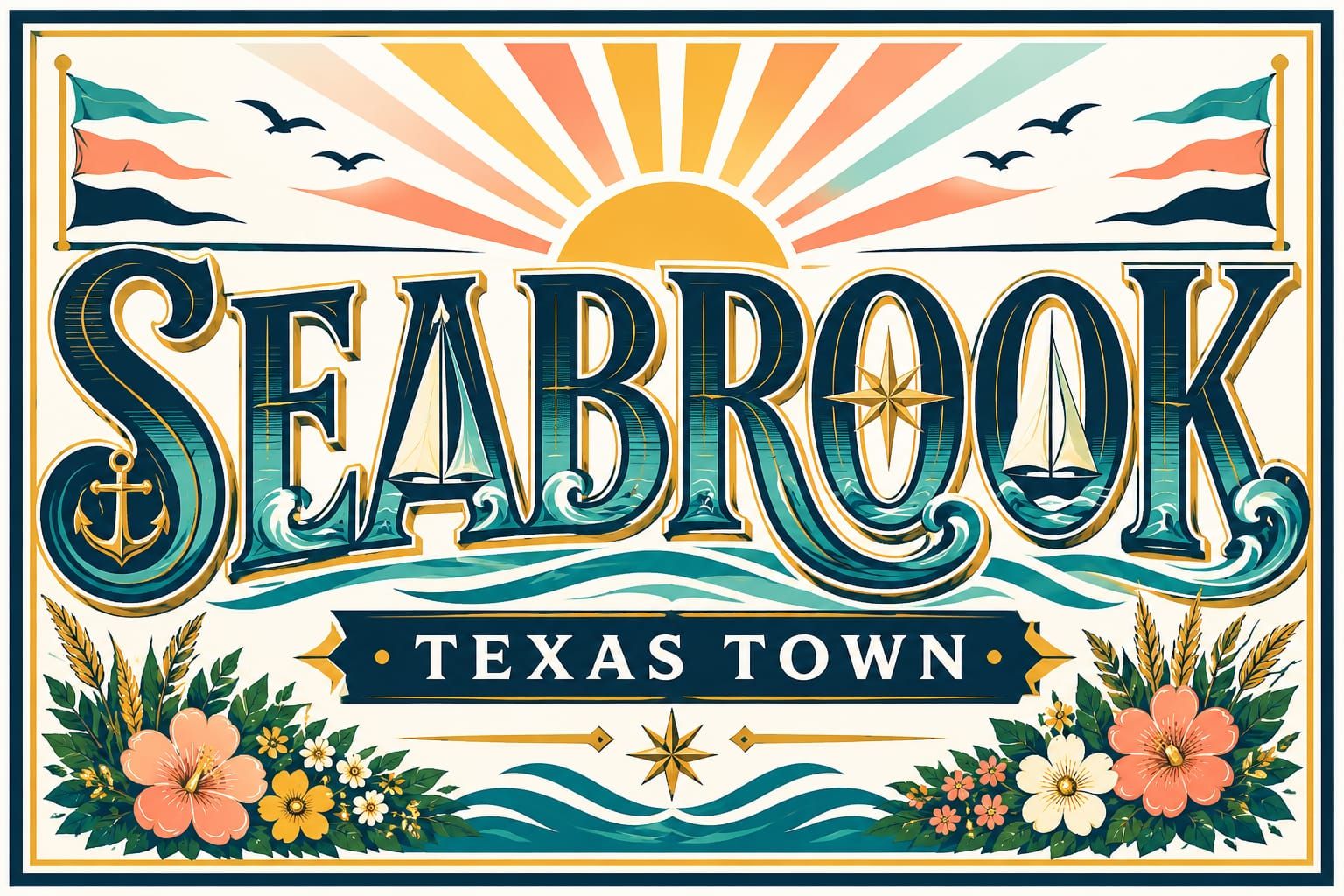Seabrook Texas Town Sign #5