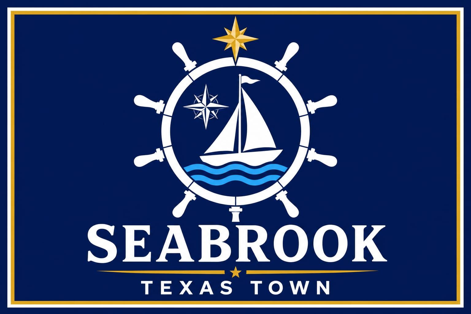 Seabrook Texas Town Flag #2