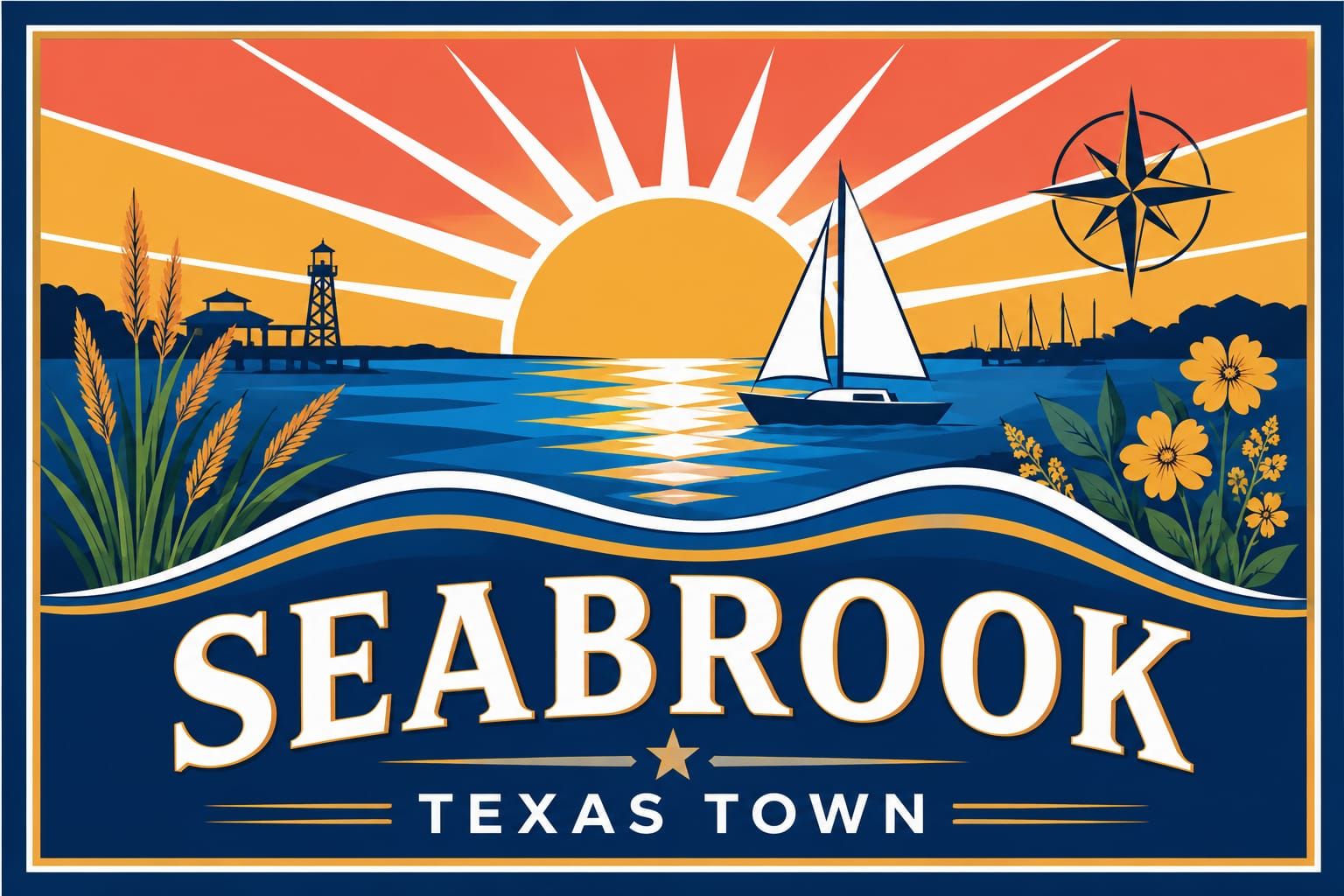 Seabrook Texas Town Sign #9