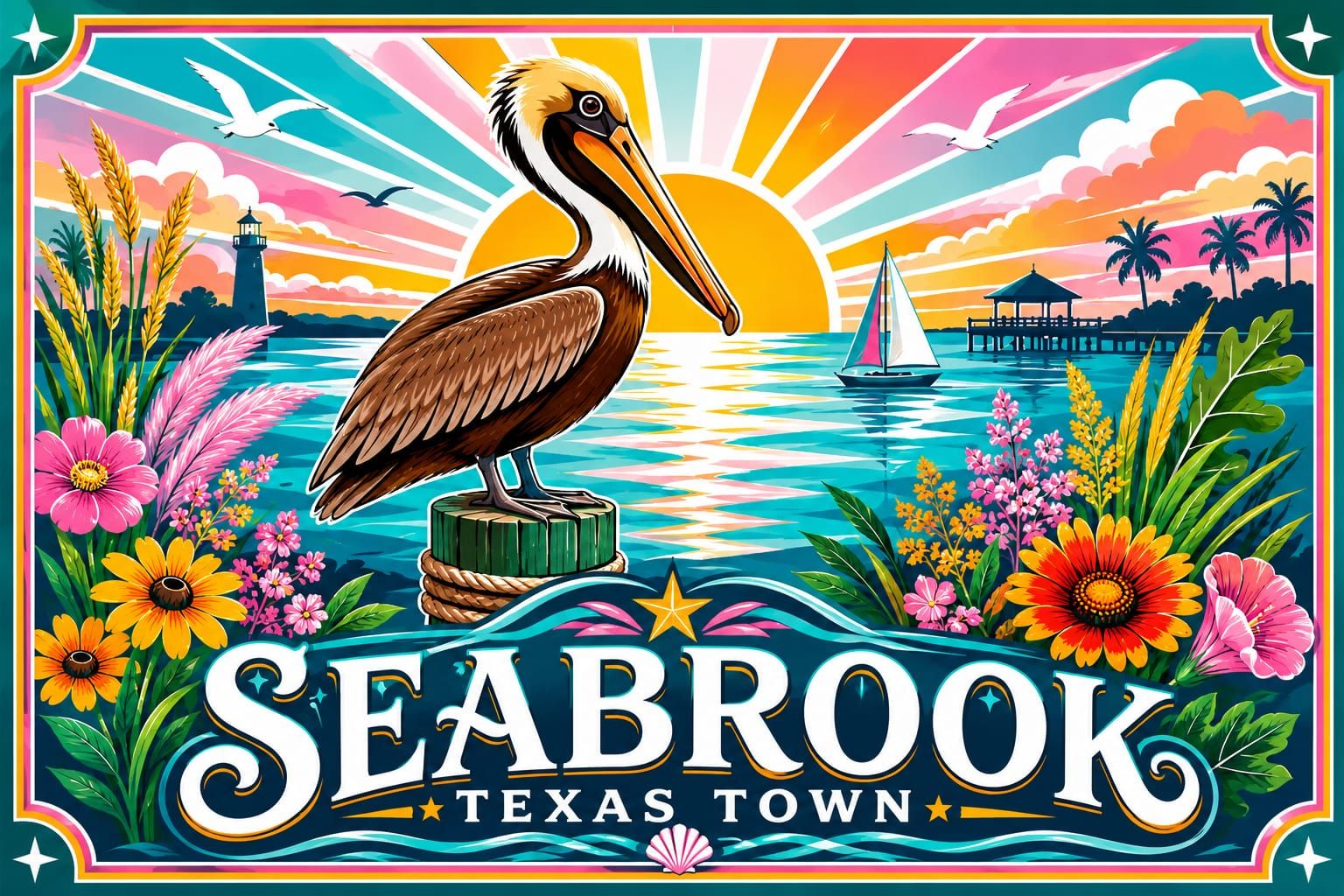 Seabrook Texas Town Sign #7