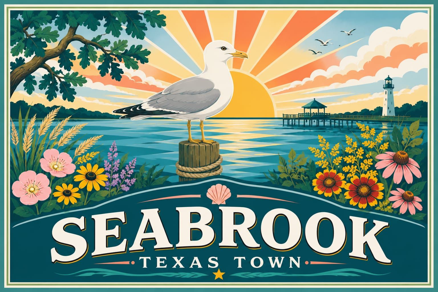 Seabrook Texas Town Sign #11