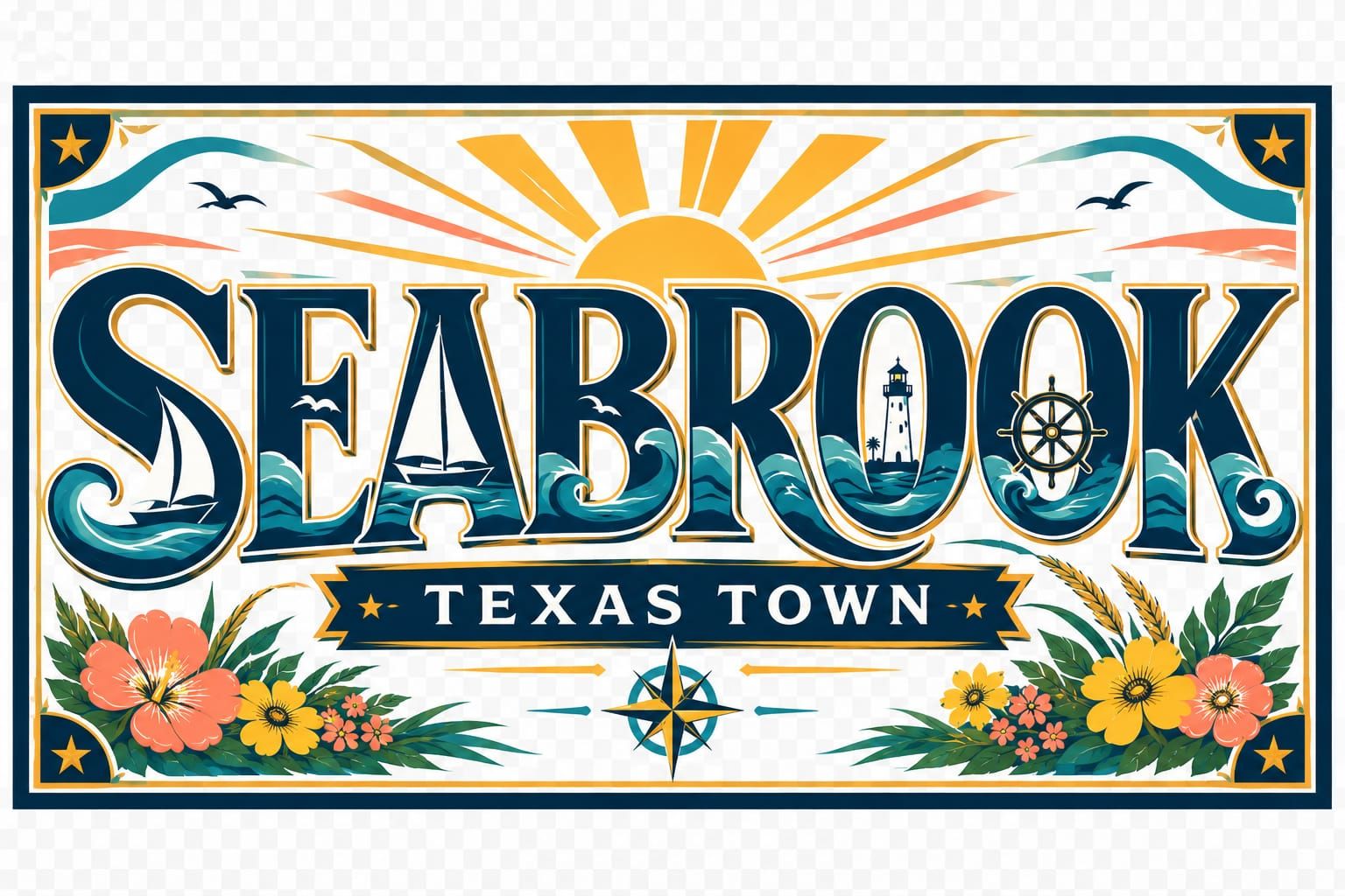 Seabrook Texas town sign