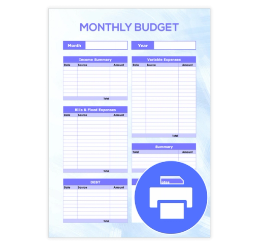 Download Now Modern Printable Monthly Budget Template