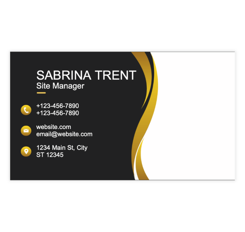 Gold Wave Aesthetic Business Card Template