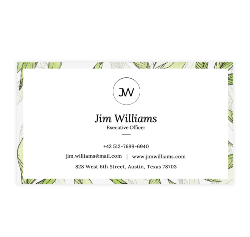 Green and White Business Card Template