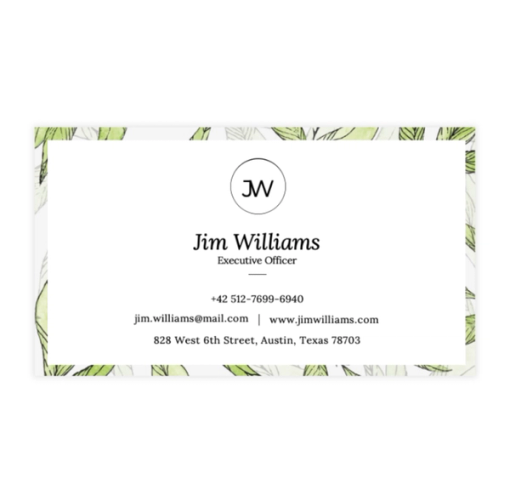 Download Now Green and White Business Card Template