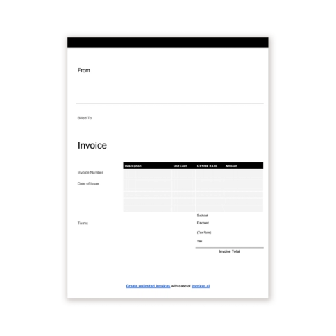 Download Now Blank Invoice Template