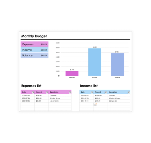 Download Now Personal Monthly Budget Modern Template
