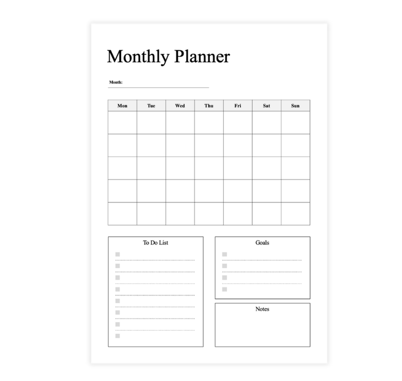 Monthly Planner Template 
