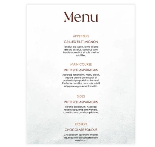 Download Now White and Brown Restaurant Menu Template