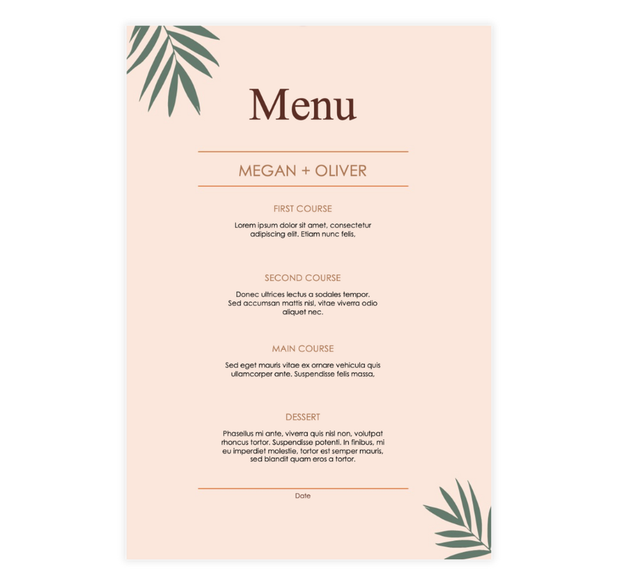 Beige restaurant menu template getfreetemplates co