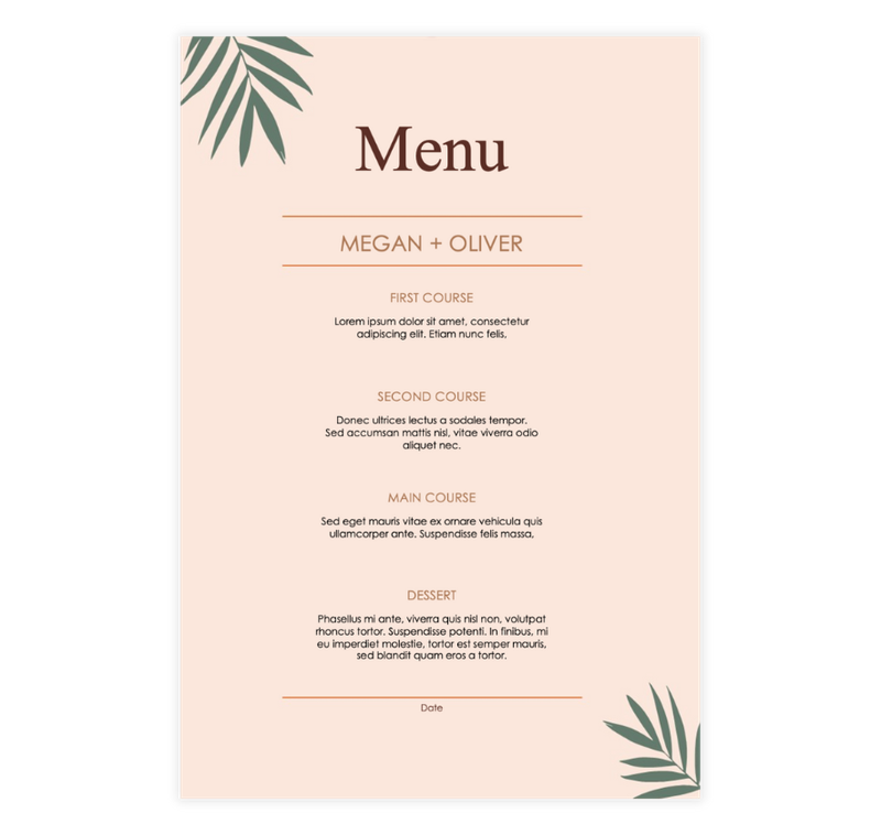 Elegant Restaurant Menu Template