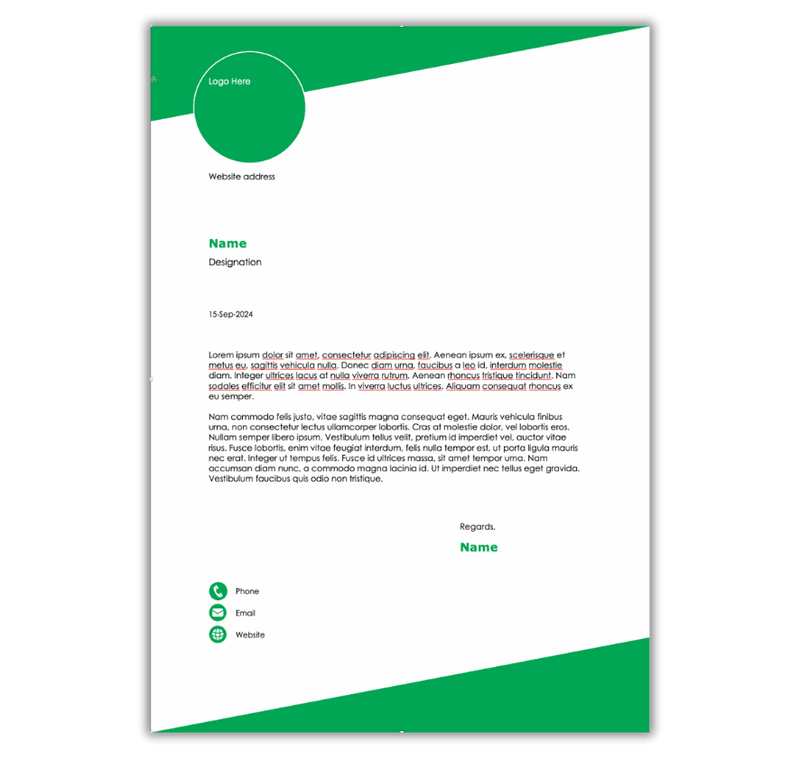 Modern Green Letter Template