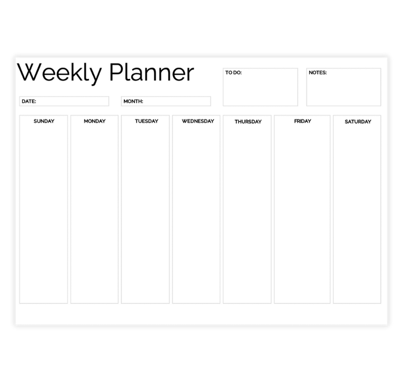 White Simple Weekly Planner Template