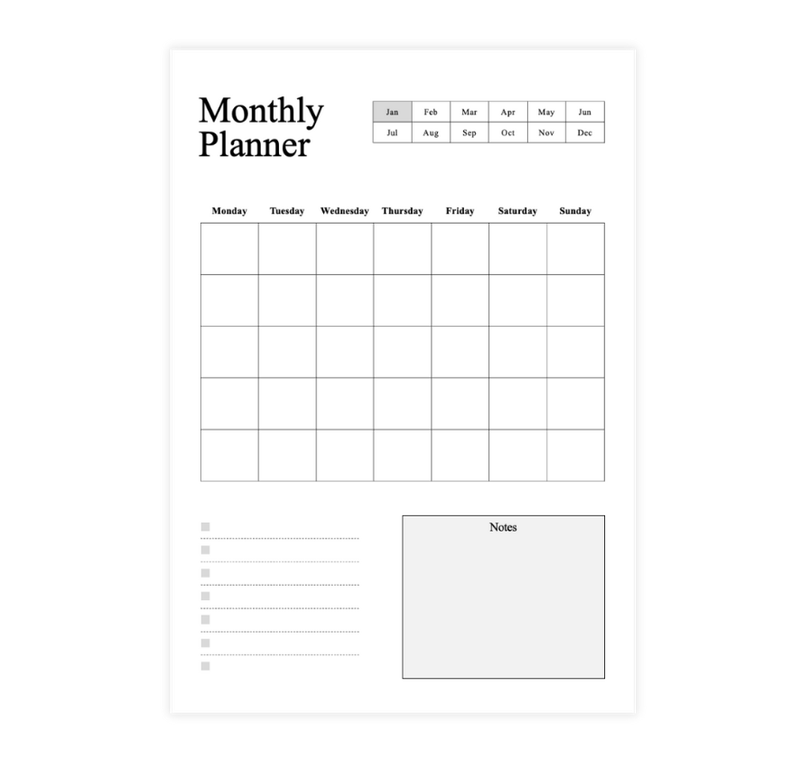 Monthly Planner Template