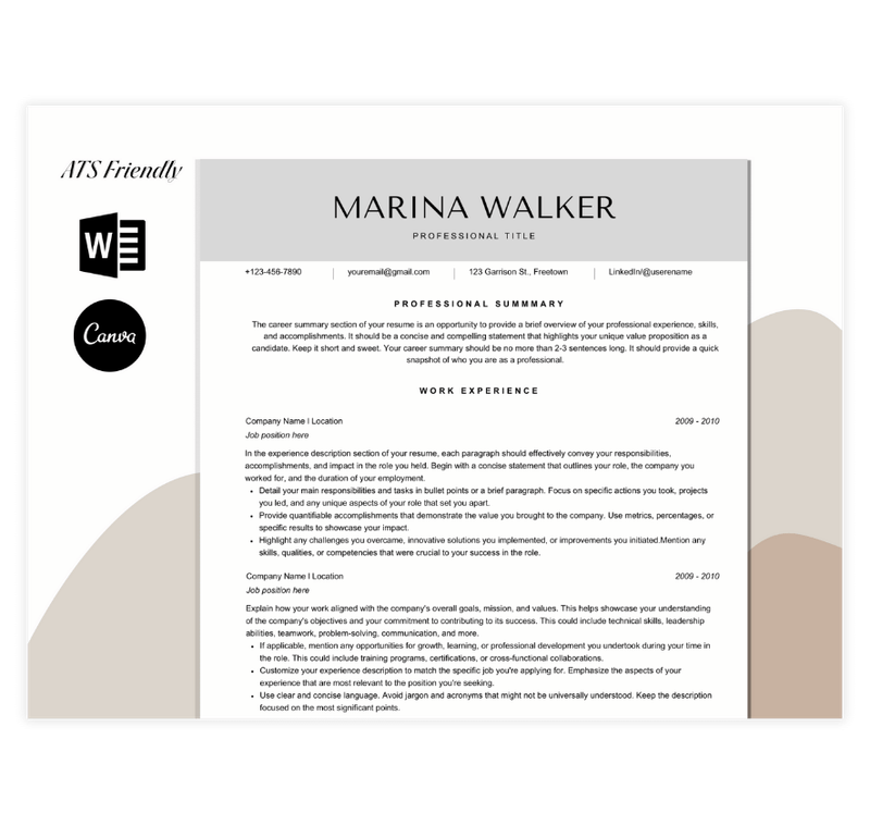 Simple Resume template with cover letter and thank you letter