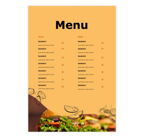Download Now Light Orange Restaurant Menu Template