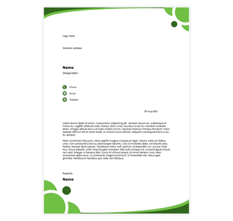 Clean Green Letter Template