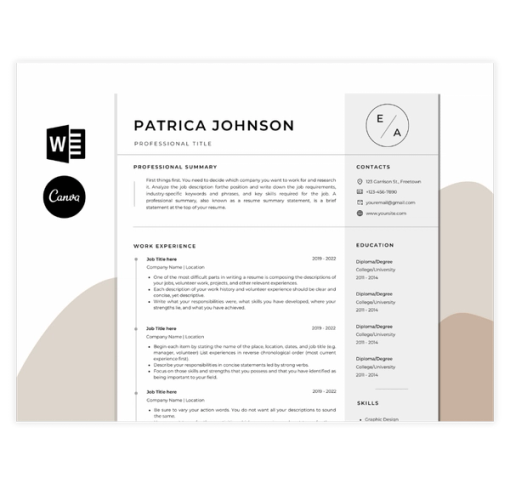 Download Now Right Side Highlights Resume Template with Cover Letter and Thank You Letter