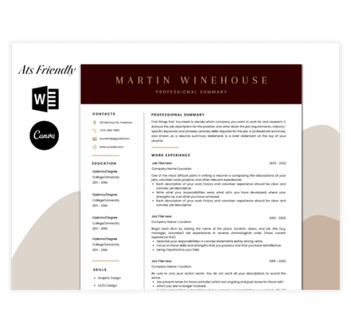 Download Now Bold Header Resume Template with Cover Letter and Thank You Letter