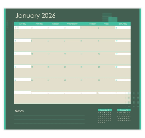 Download Now Modern Aesthetic Monthly Calendar Template