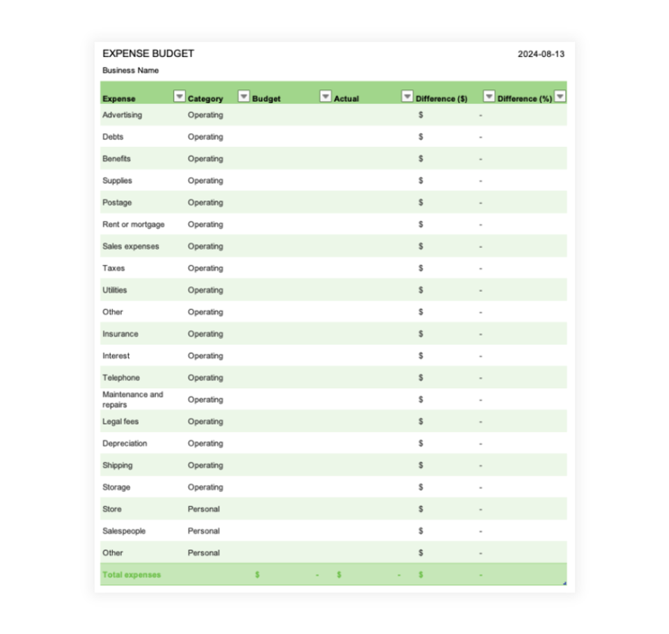 Free Budget Templates | Manage Your Finances