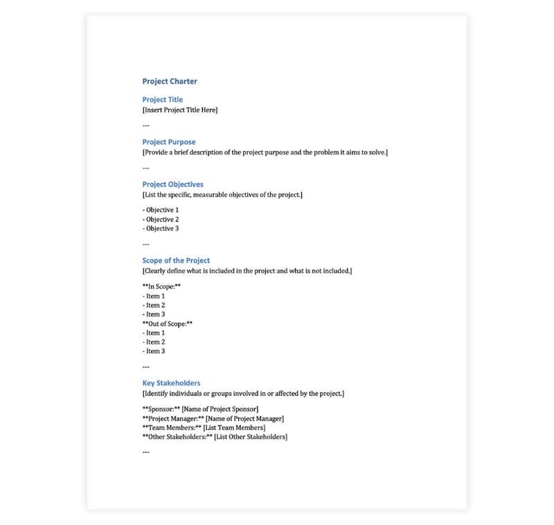 Project Charter Template