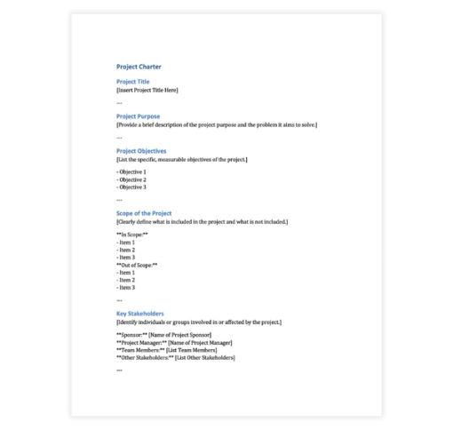 Download Now Project Charter Template