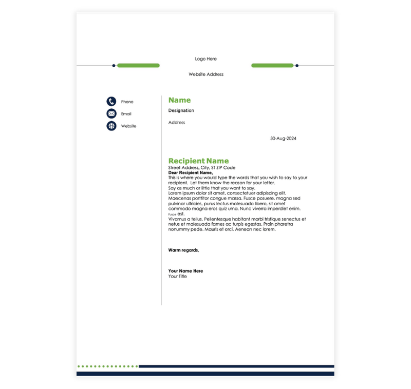 GreenLine Pro Letter Template