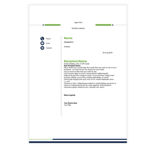 Download Now GreenLine Pro Letter Template
