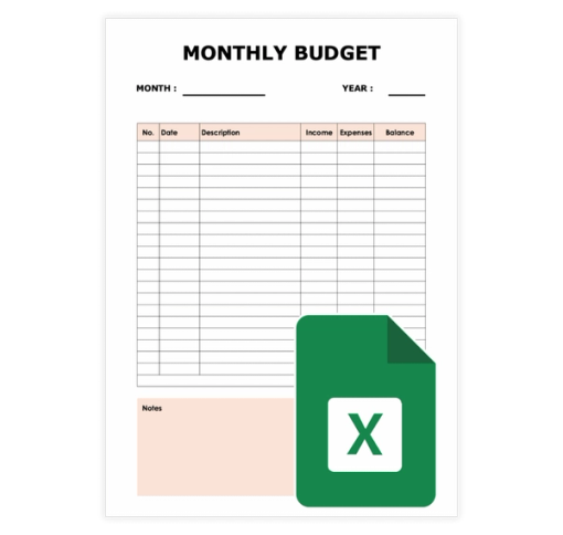 Download Now Simple Editable Monthly Budget Template