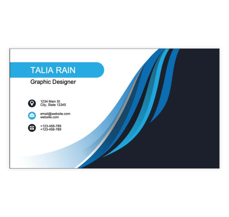 Blue Waves Aesthetic Business Card Template