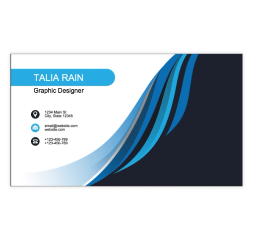 Download Now Blue Waves Aesthetic Business Card Template