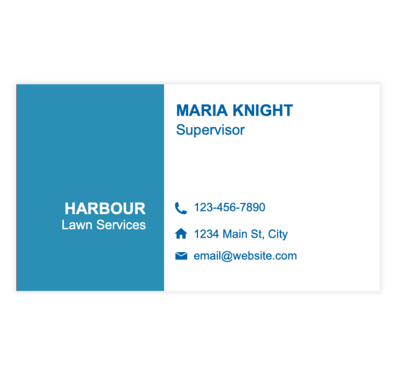 Blue and White Simple Business Card Template