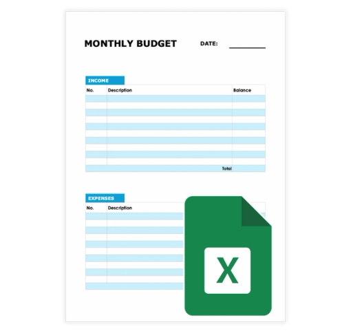 Download Now Clean Editable Monthly Budget Template