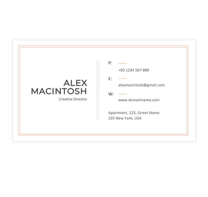 Gold and White Horizontal Business Card Template