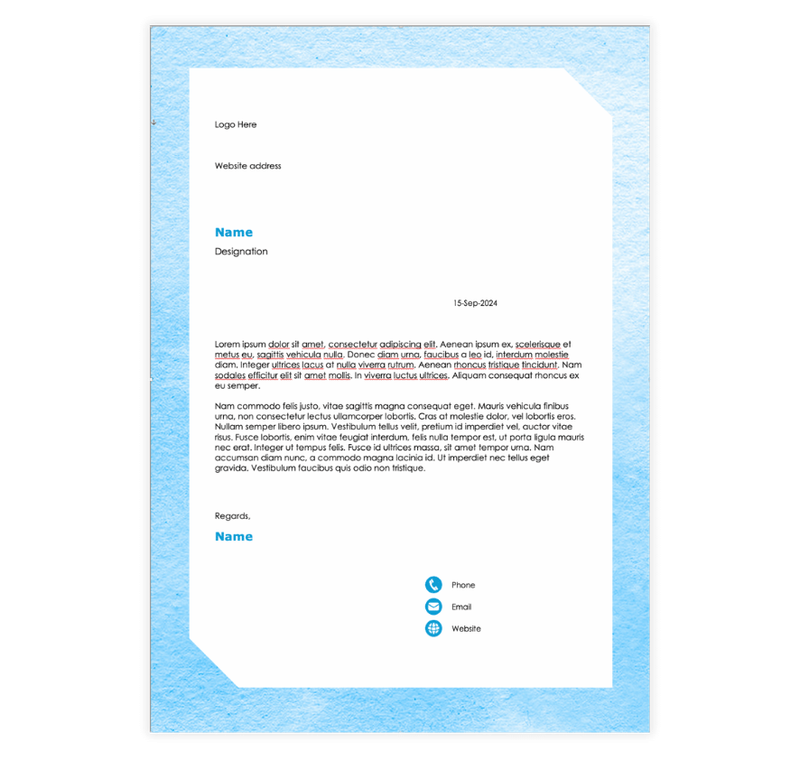 Blue Papyrus Letter Template