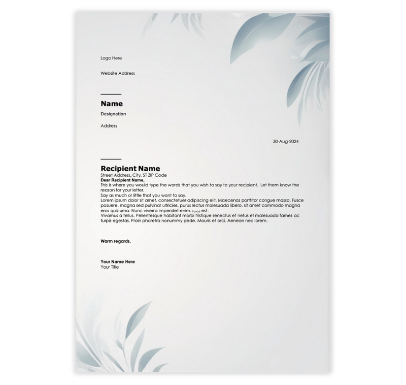 Personal Letter Template