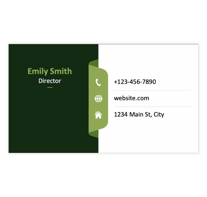 Green and Black Modern Business Card Template