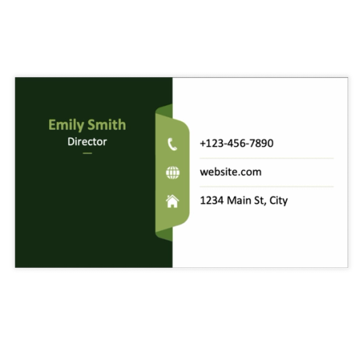 Download Now Green and Black Modern Business Card Template
