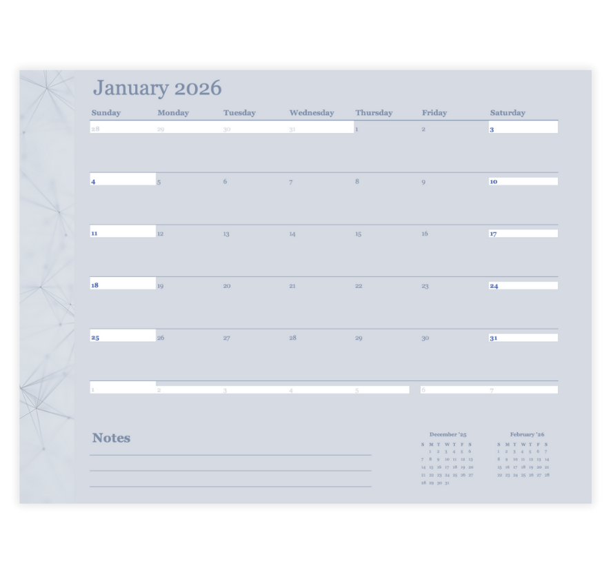 Print January Calendar
