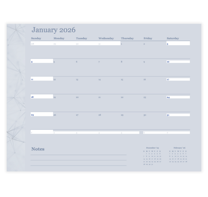 Print January Calendar