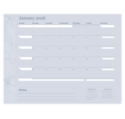 Download Now Print January Calendar