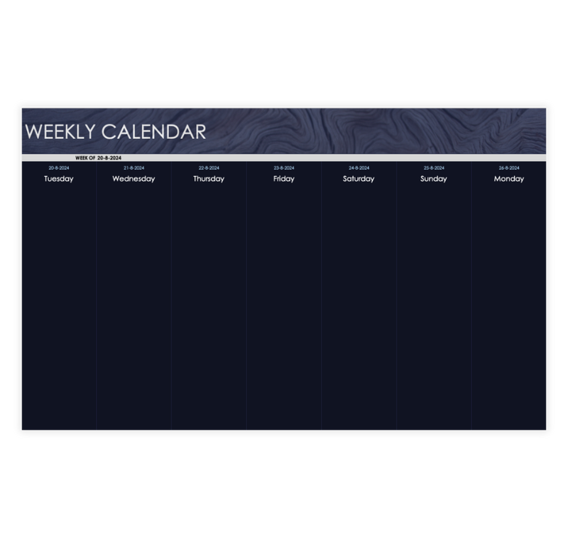 Weekly Calendar Template