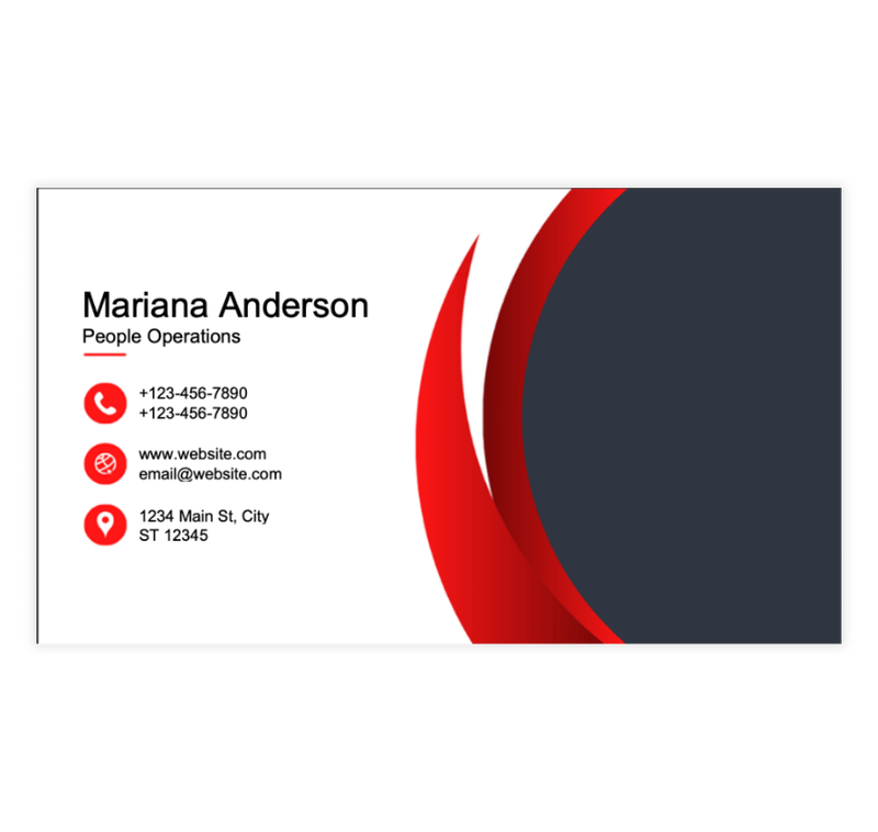 Red and Gray Abstract Business Card Template