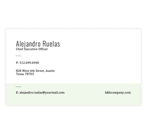 Download Now Light Green and White Business Card Template