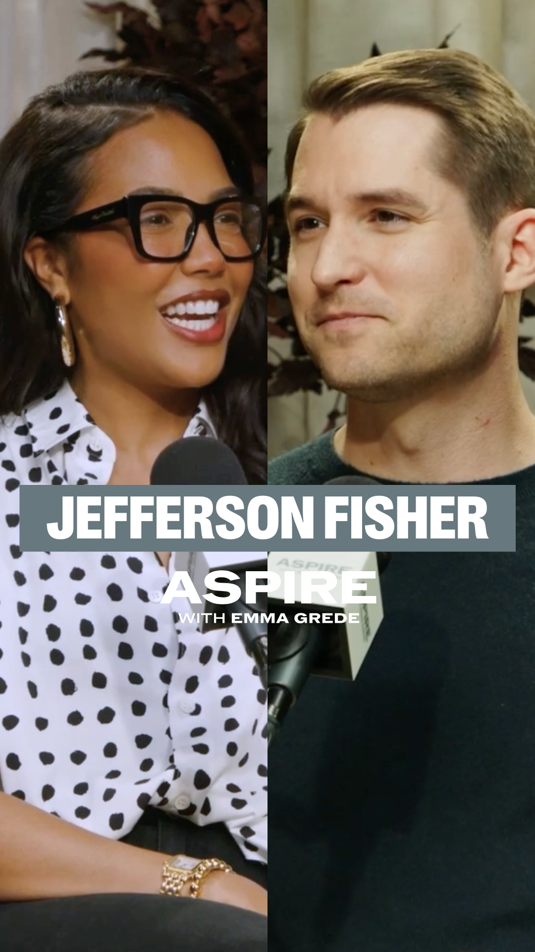 aspire with emma grede poster with a woman holding a phone