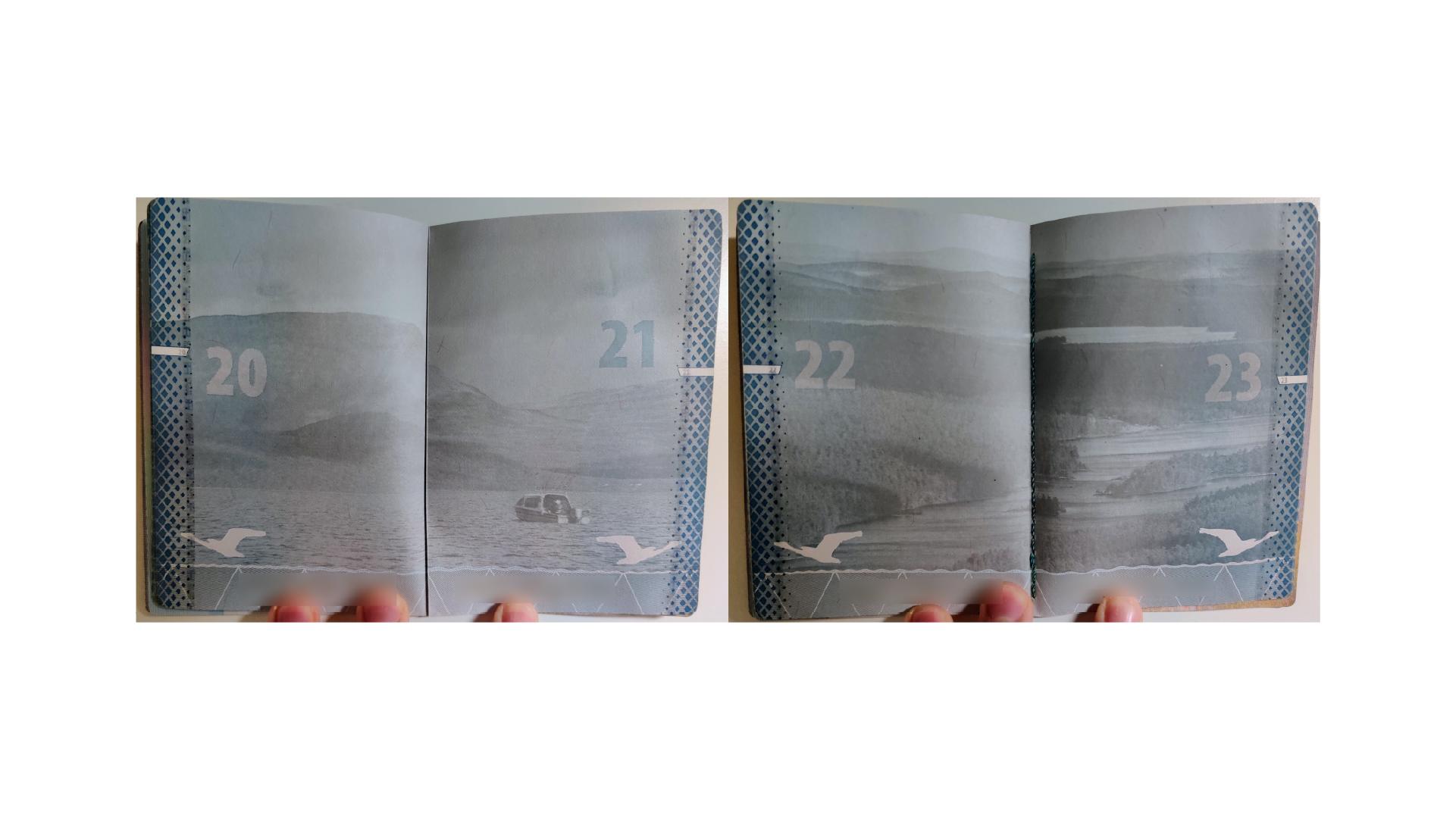Finland's passport flip book pages